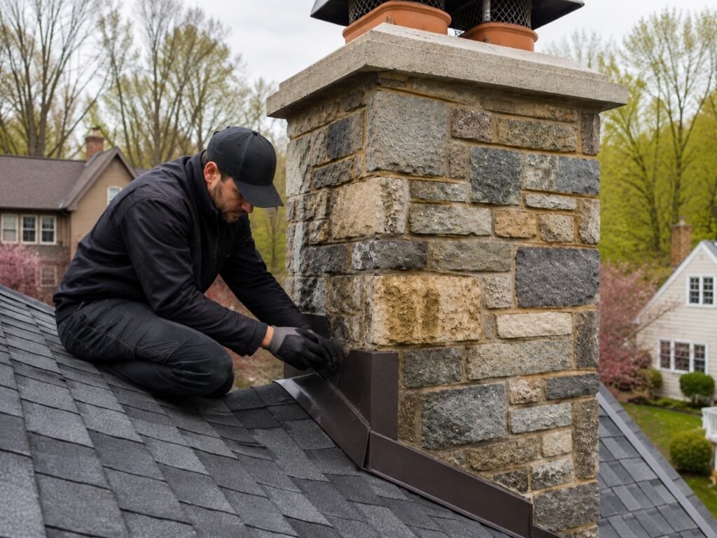 Chimney leak repair in Bucks County, Pennsylvania
