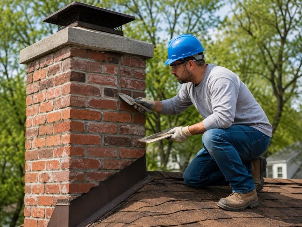 Chimney masonry repair in Bucks County, Pennsylvania