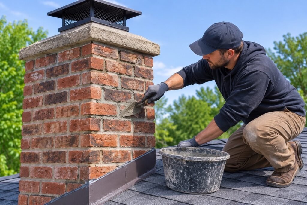Chimney repointing in Bucks County, Pennsylvania