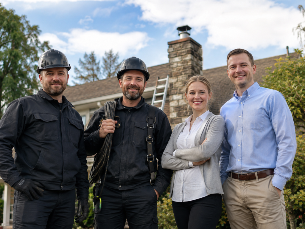 Bucks Chimney workers and support team serving Bucks County, Pennsylvania